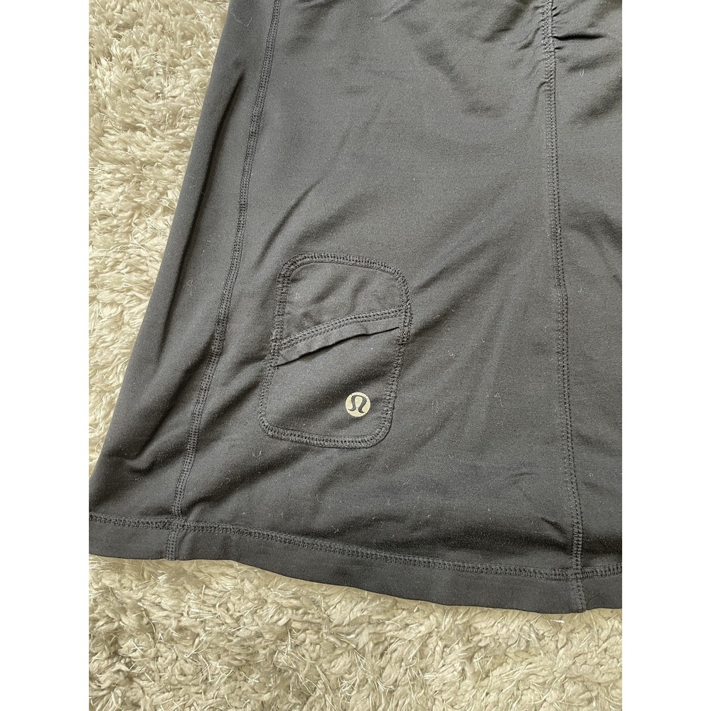 Lululemon Tank Top Womens 8 Black Gray Built In Shelf Bra Athletic Yoga Pocket - Picture 4 of 7